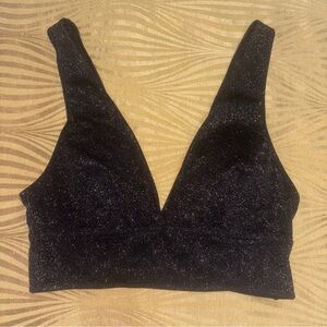 Sparkle Black V-Neck Bralette